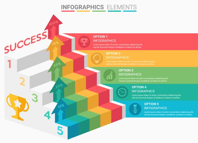 INFOGRAFIA Elementi di successo vettore