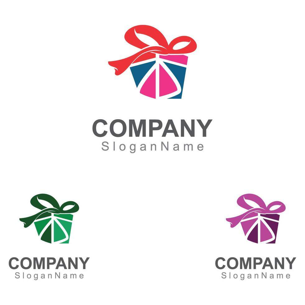 confezione regalo sorpresa logo design modello vettoriale immagine arte concetto