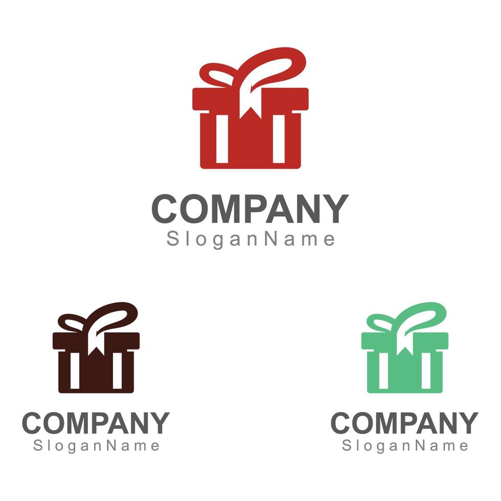 confezione regalo sorpresa logo design modello vettoriale immagine arte concetto