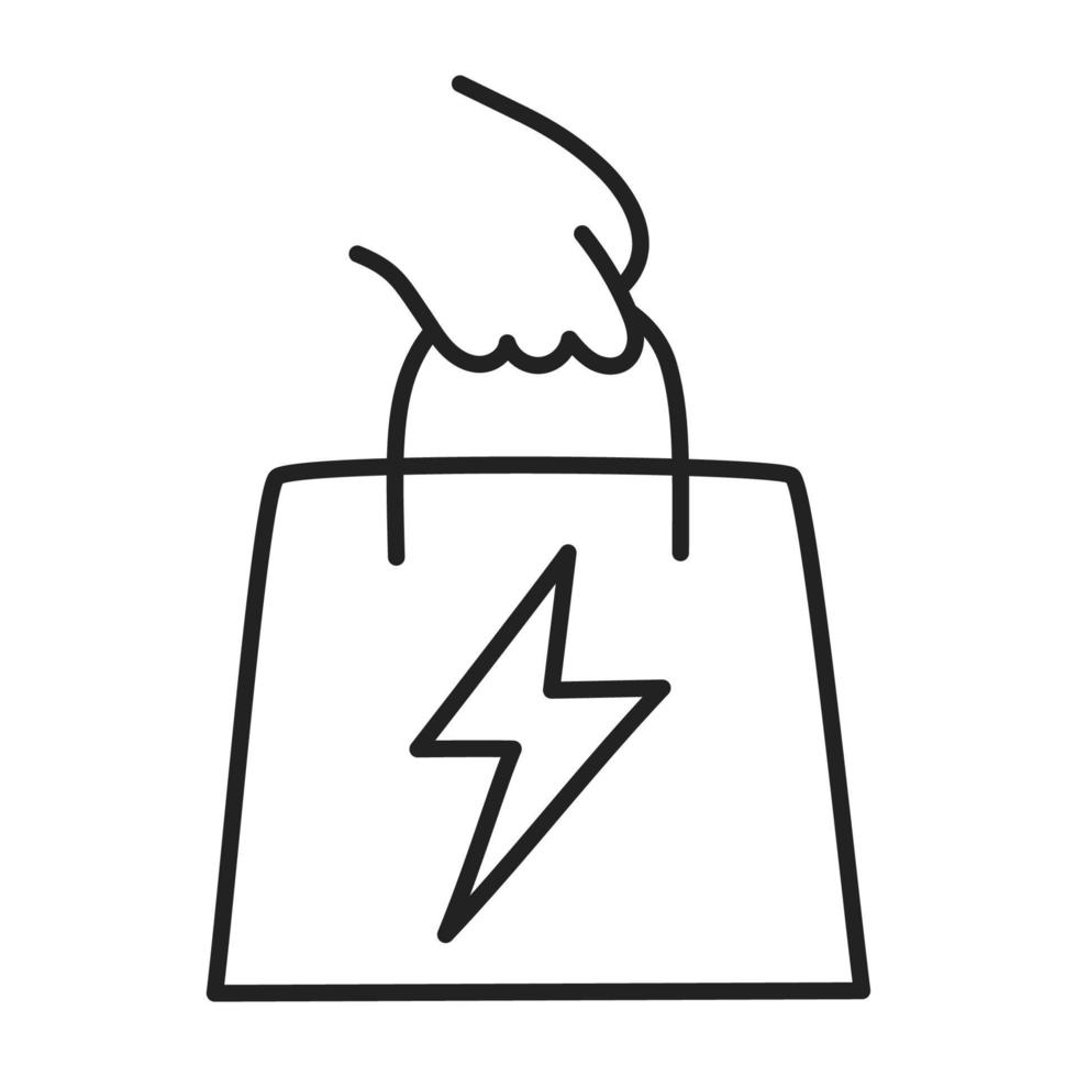 vendita lampo. icona dello shopping doodle disegnato a mano. vettore