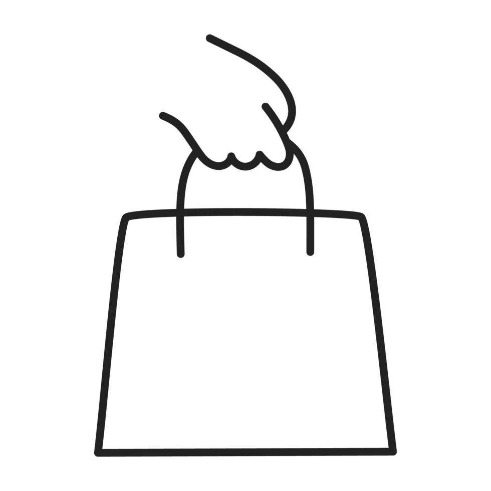 sacchetto. icona dello shopping doodle disegnato a mano. vettore