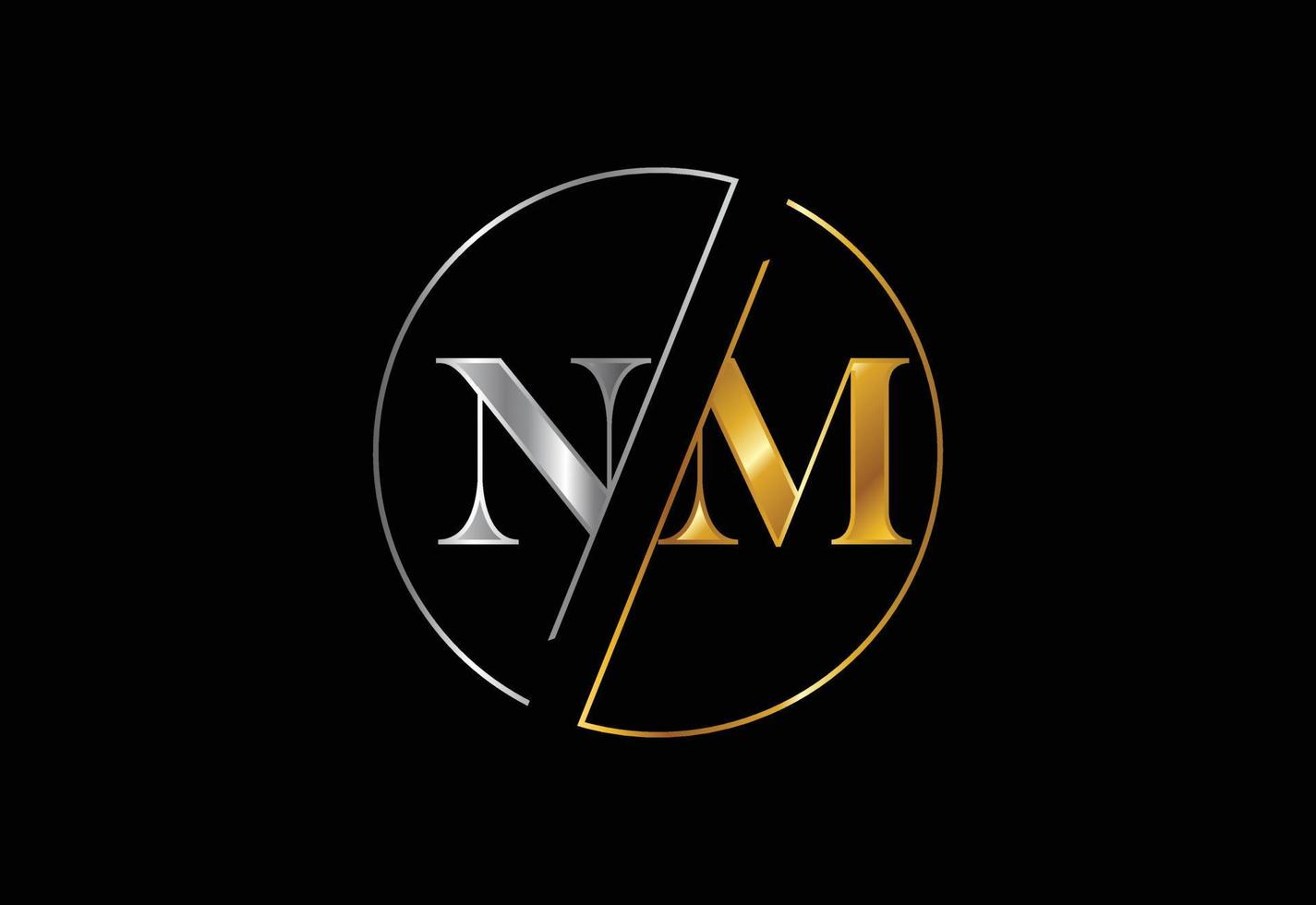 lettera monogramma iniziale nm logo design template vettoriale. design del logo della lettera nm vettore