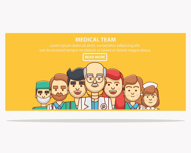 Banner del team medico vettore