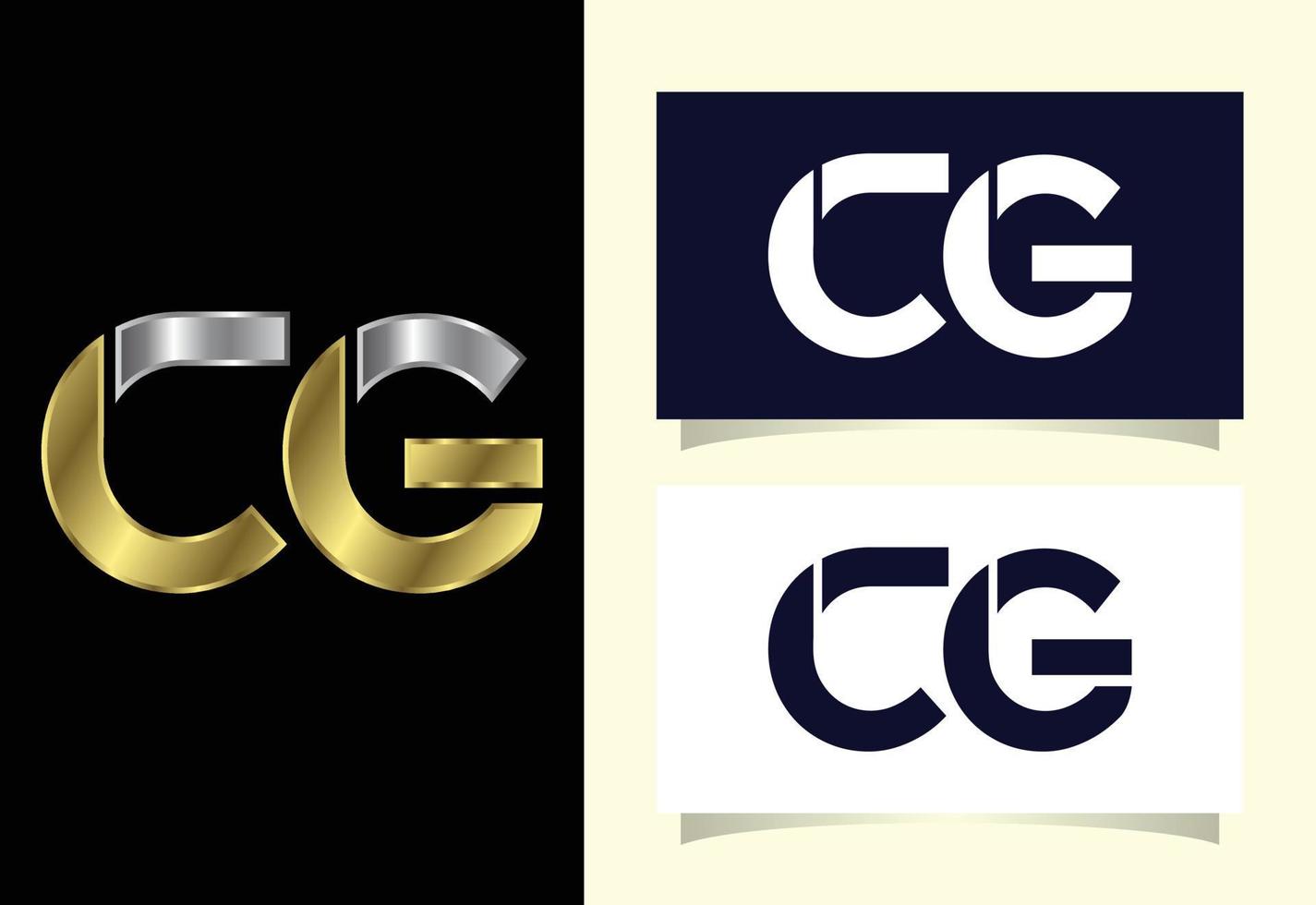 lettera iniziale cg logo design vettoriale. simbolo grafico dell'alfabeto per l'identità aziendale vettore