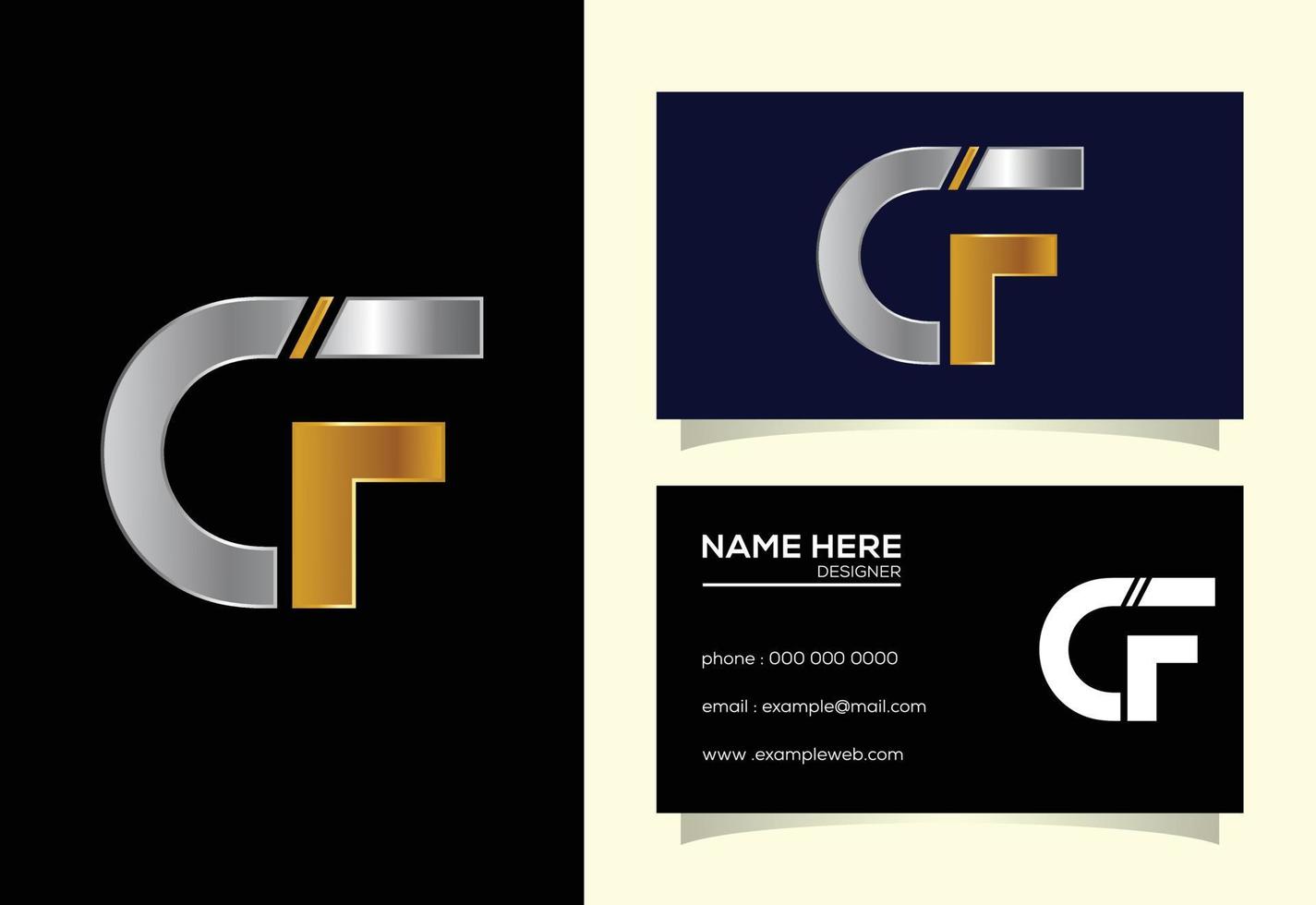 lettera monogramma iniziale cf logo design. simbolo grafico dell'alfabeto per l'identità aziendale vettore
