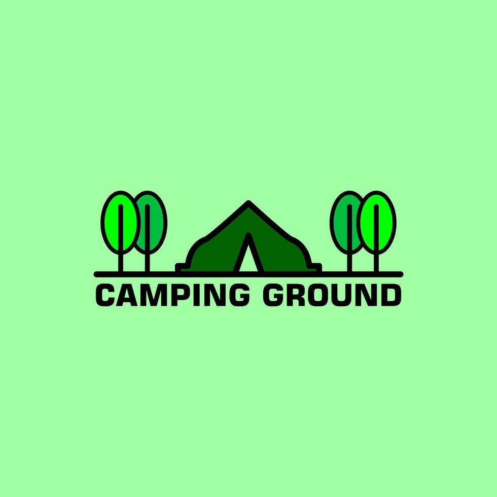 design del logo del campeggio vettore