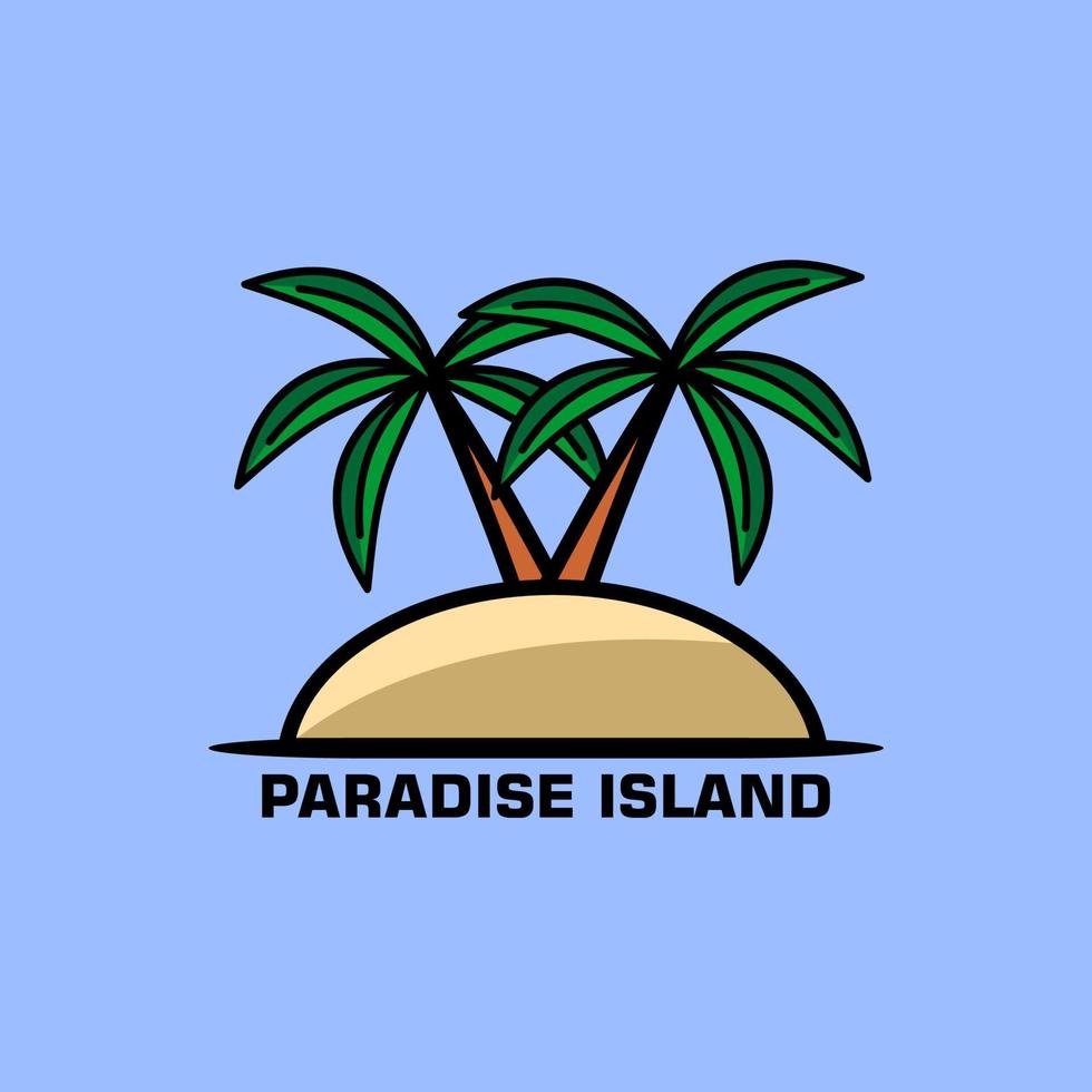 design del logo dell'isola paradisiaca vettore
