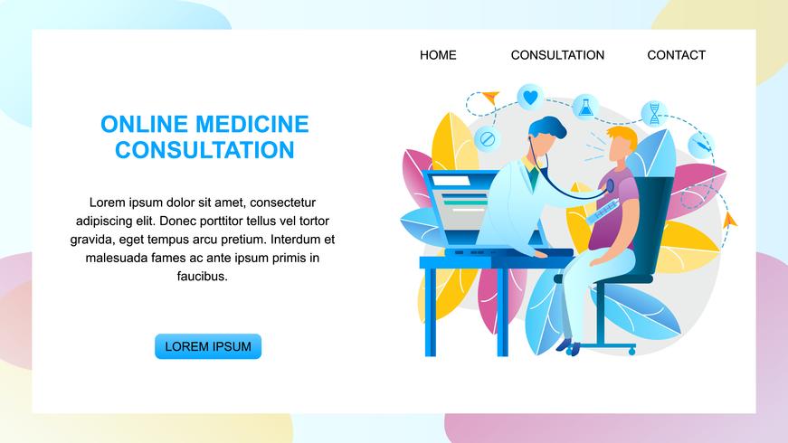 Consultazione medica online vettore