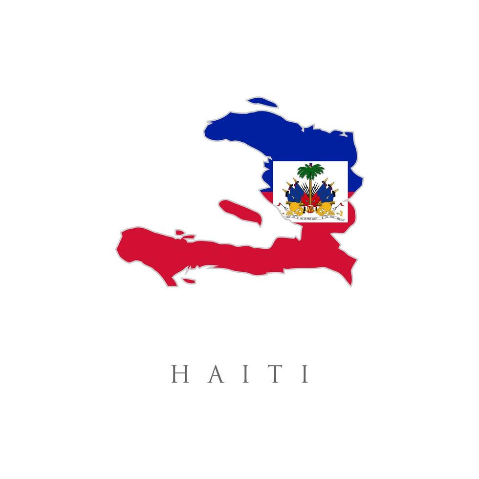 illustrazione vettoriale della bandiera della mappa di haiti. la bandiera del paese sotto forma di confini. stock illustrazione vettoriale isolato su sfondo bianco.