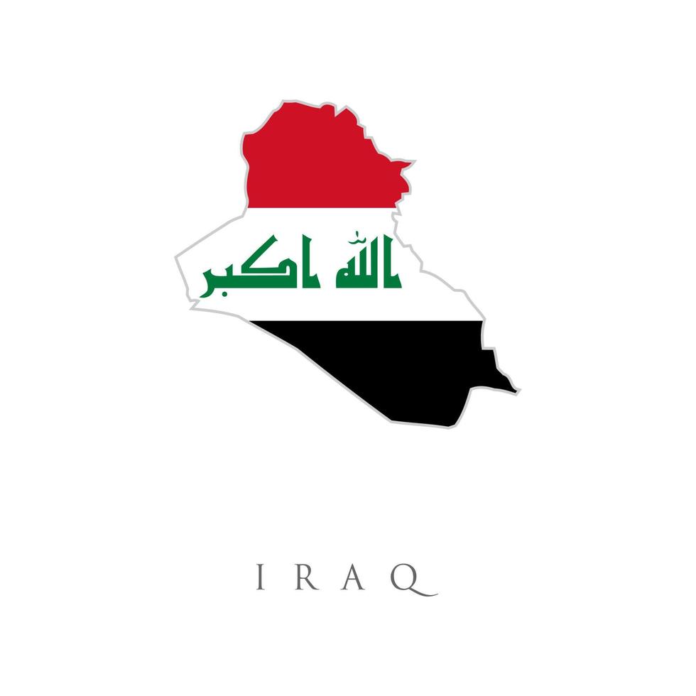 mappa dell'Iraq con bandiera isolata on white. design per l'umanità, la pace, le donazioni, la carità e contro la guerra. vettore