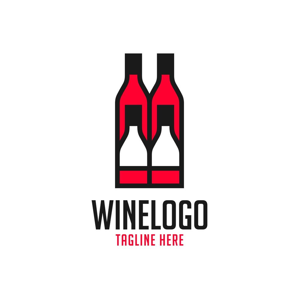 disegno del logo dell'illustrazione del vino rosso vettore