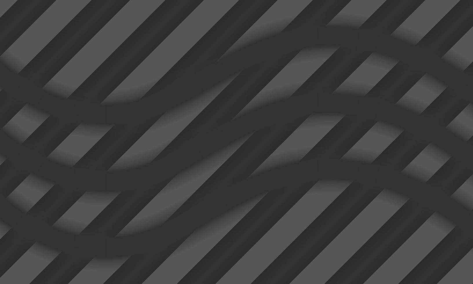 onda nera astratta con sfondo a strisce grigie diagonali. vettore