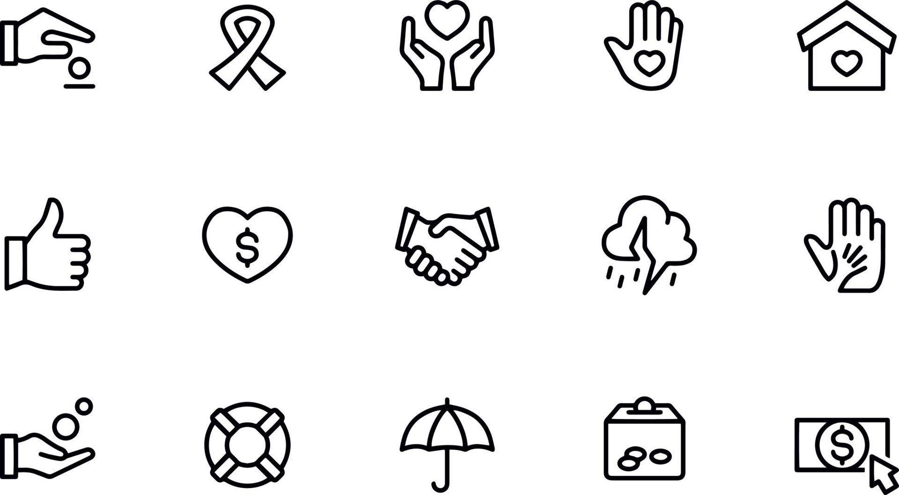 disegno vettoriale di icone di beneficenza