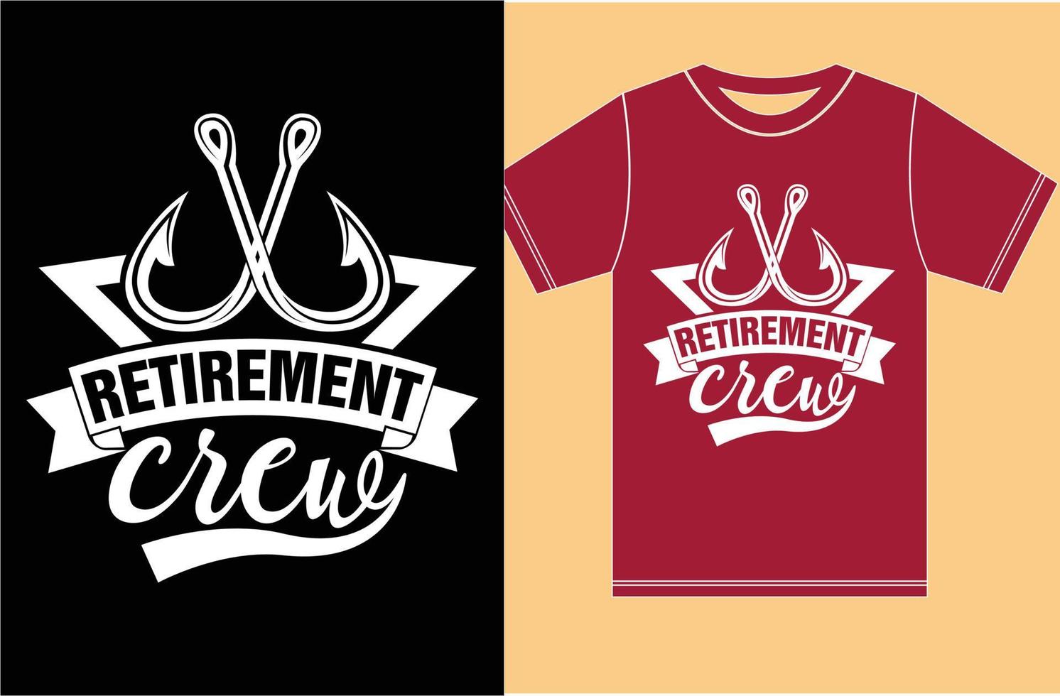 design della maglietta della squadra di pensionamento. vettore