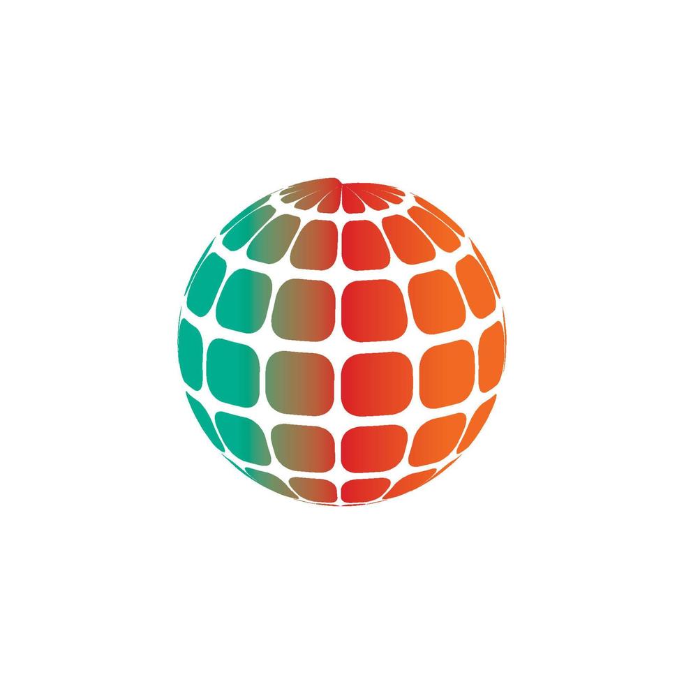 Design del logo del globo digitale 3D. icona illustrazione vettoriale. questo logo è adatto per le tecnologie del mondo aziendale globale e per le agenzie di media e pubblicità vettore