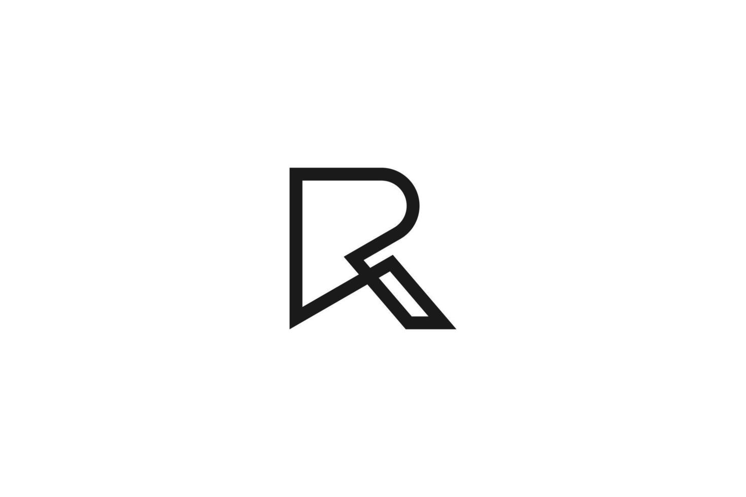 design del logo con lettera r minima vettore