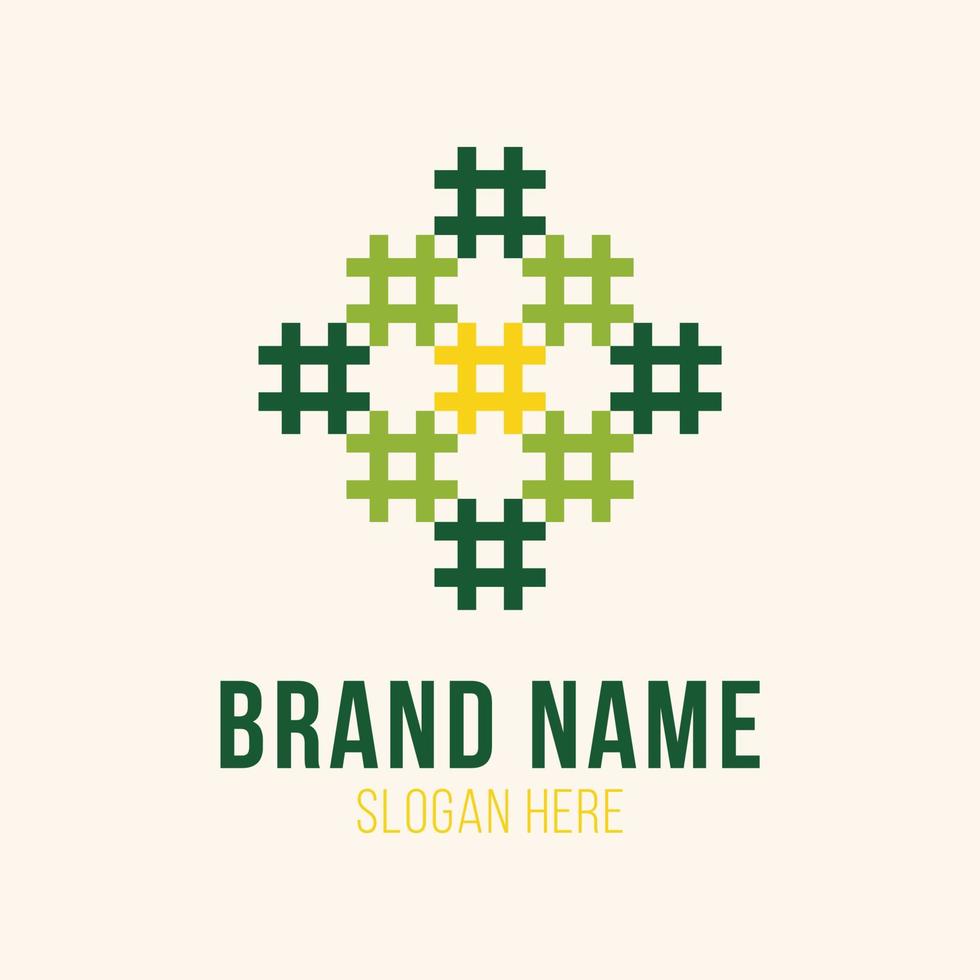semplice mucchio di hashtag modello di logo vettoriale a forma di linea di attraversamento per media creativi e società commerciali