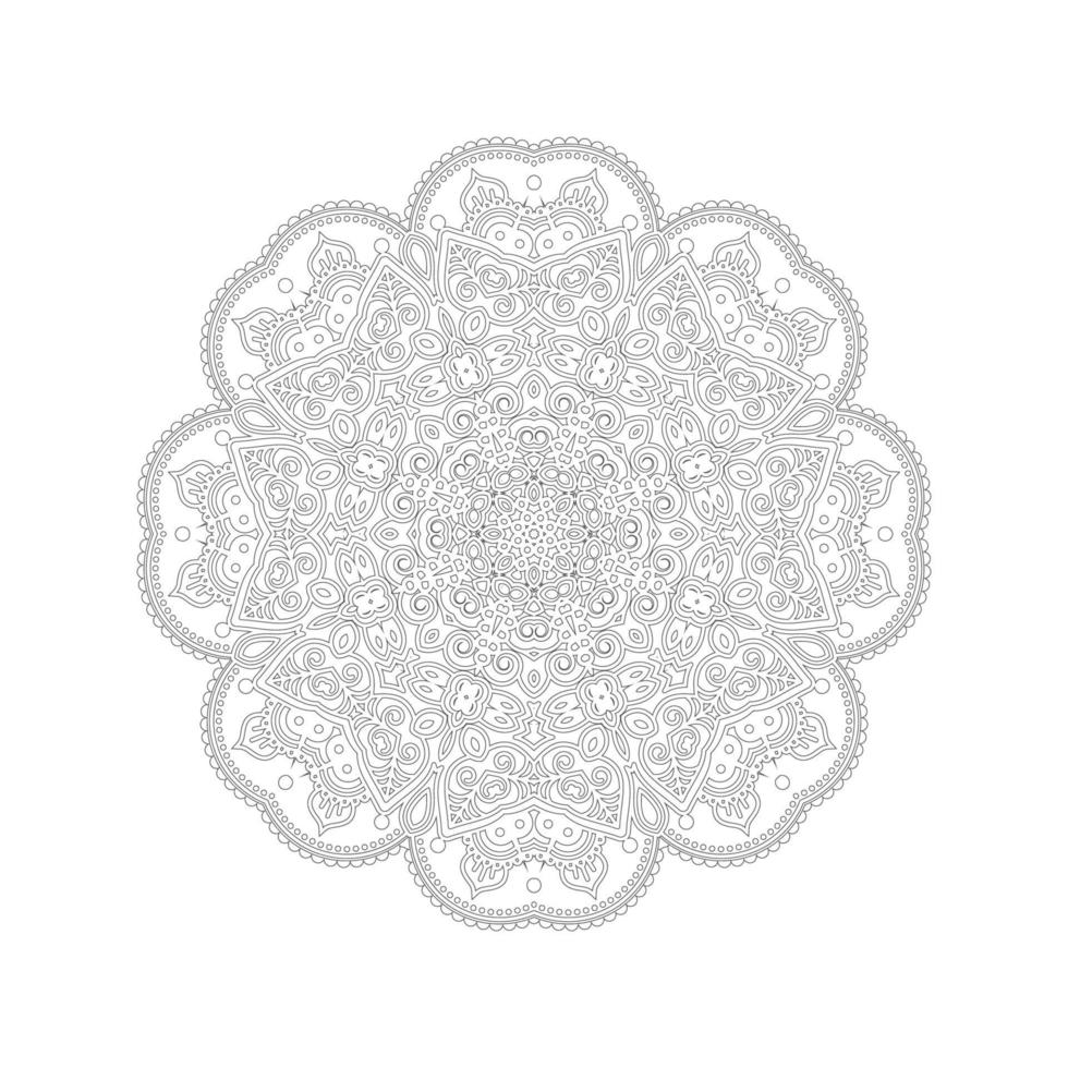 bella linea arte mandala vettore per il design