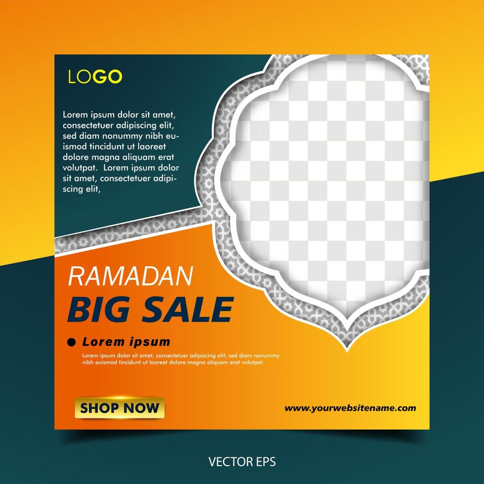 modello di social media di vendita ramadan. ramadan super vendita, mega vendita e grande vendita vettore