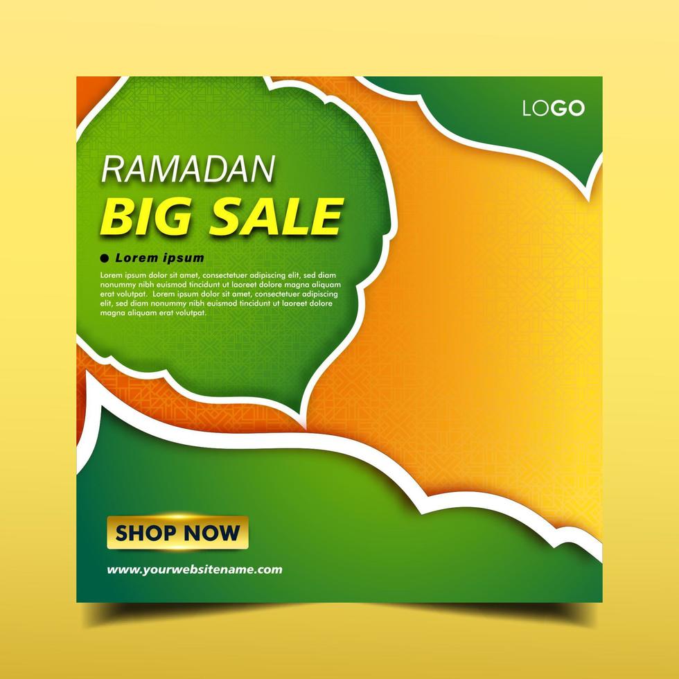 modello di social media di vendita ramadan. ramadan super vendita, mega vendita e grande vendita vettore