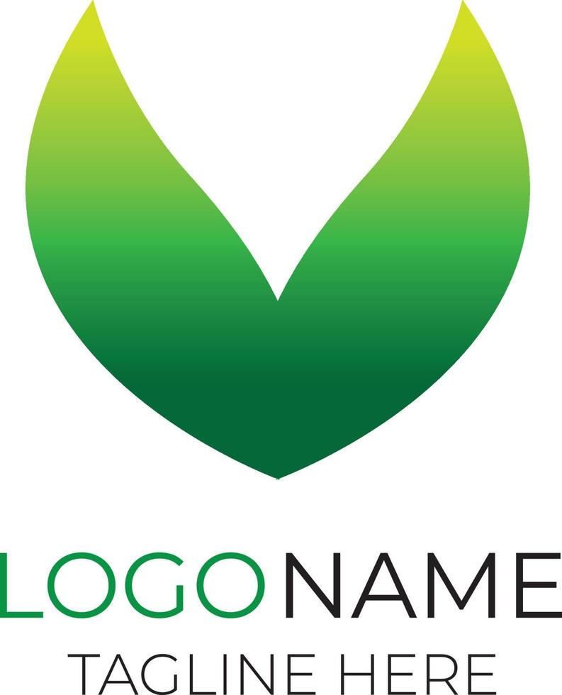 modello logotipo foglia, variante positiva e negativa, identità aziendale per marchi, logo natura vettore