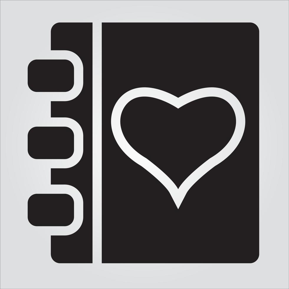 icona del glifo del diario isolato dell'amore grafica vettoriale scalabile illimitata