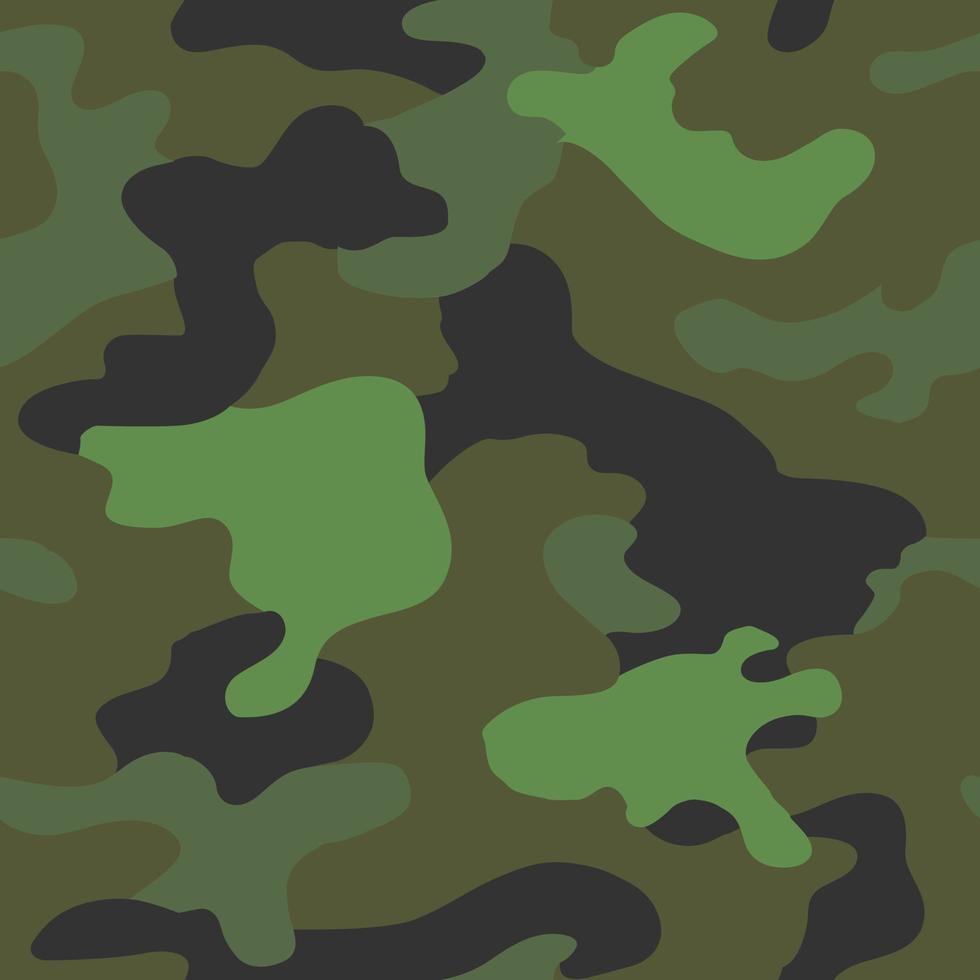 trama camouflage militare ripete il modello vettoriale senza soluzione di continuità per tessuto, sfondo, carta da parati e altri. stampa di abbigliamento classico. motivo mimetico astratto monocromatico vettoriale senza soluzione di continuità.