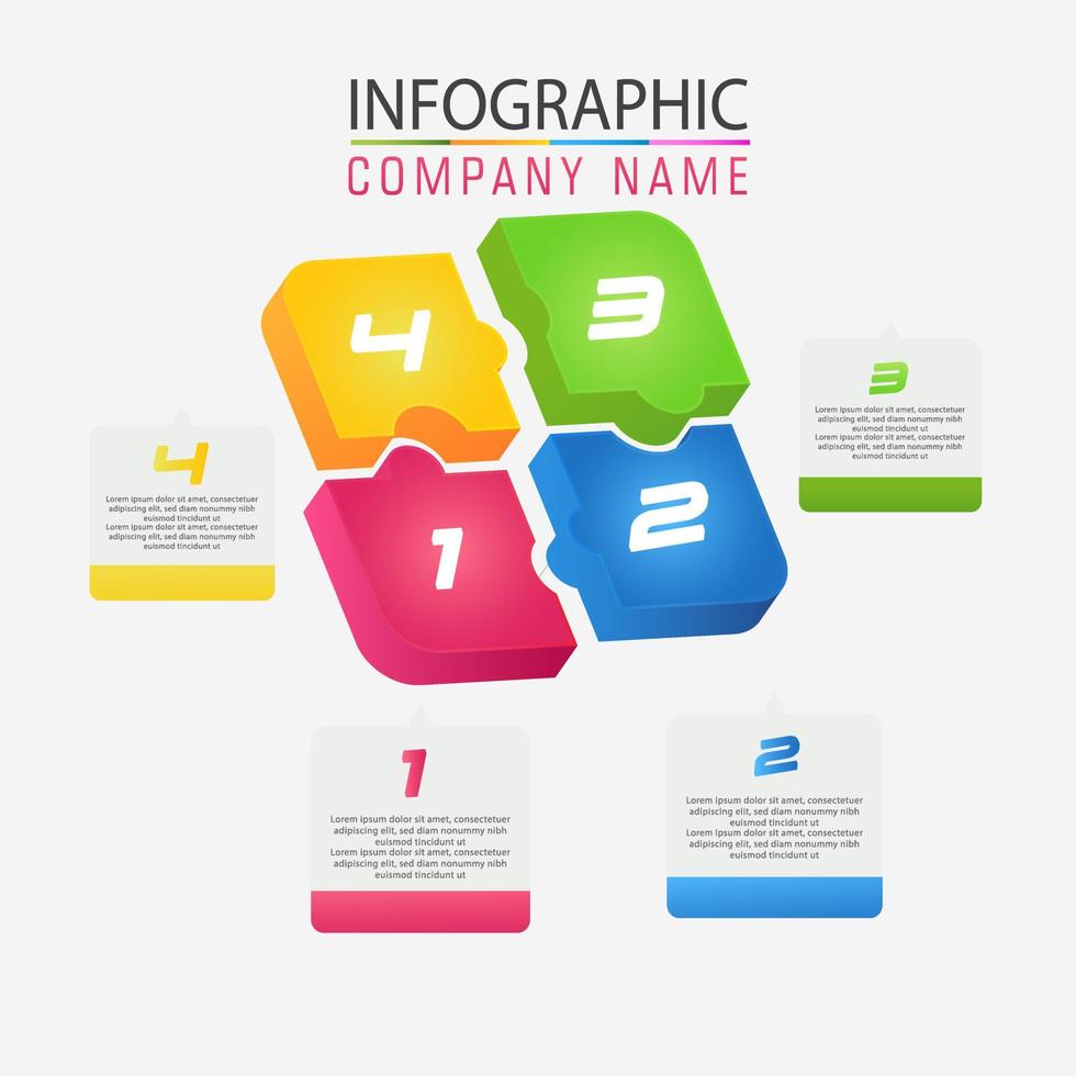 moderna infografica 4 elementi vettore, eps 10. vettore