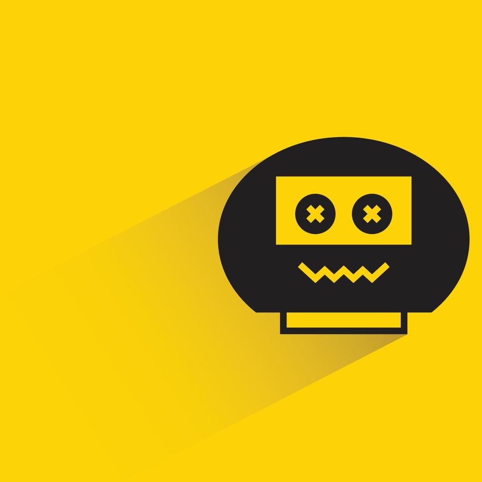 sfondo giallo avatar robot divertente vettore