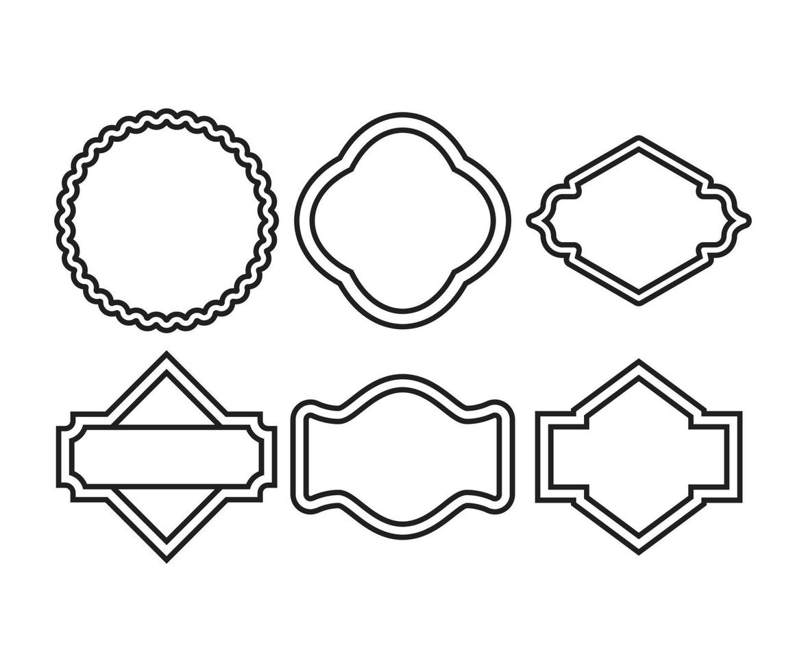 cornici di etichette premium vuote vettore