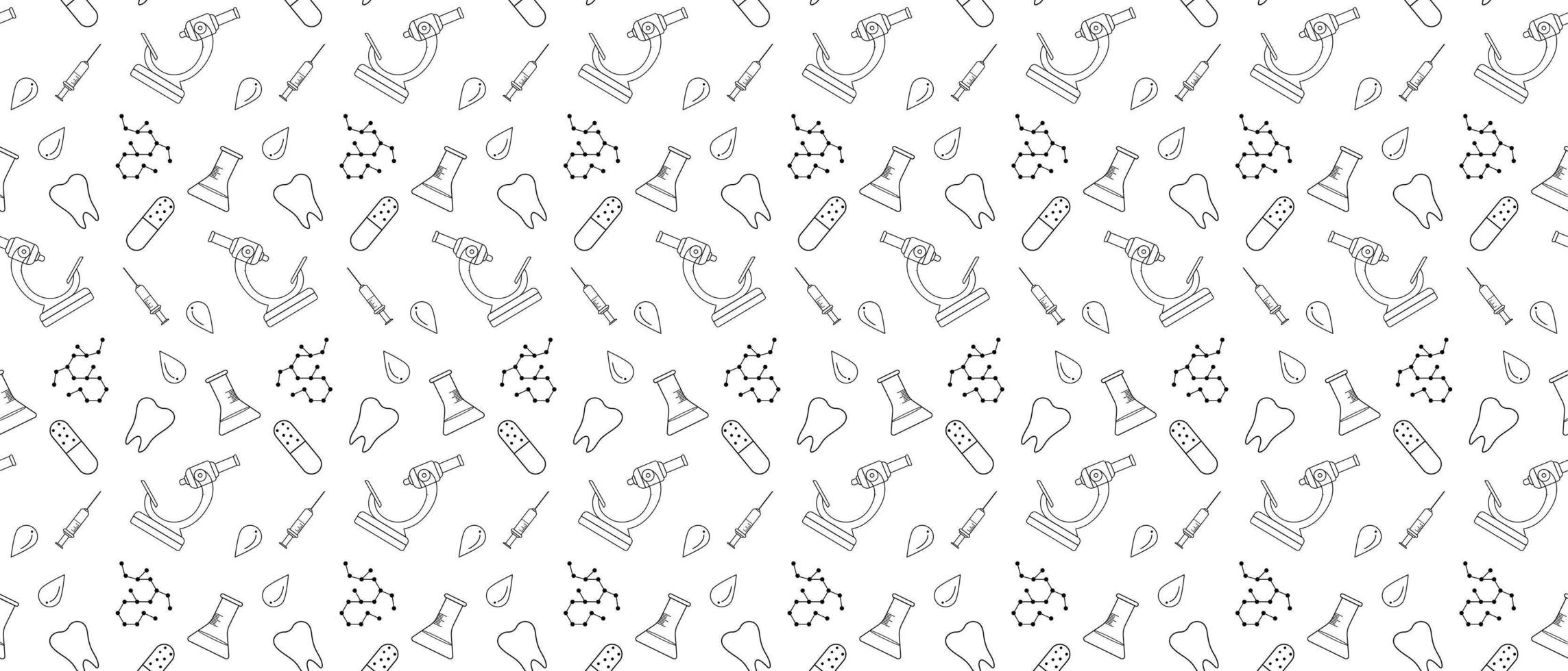 medicina senza cuciture doodle line art pattern. vettore