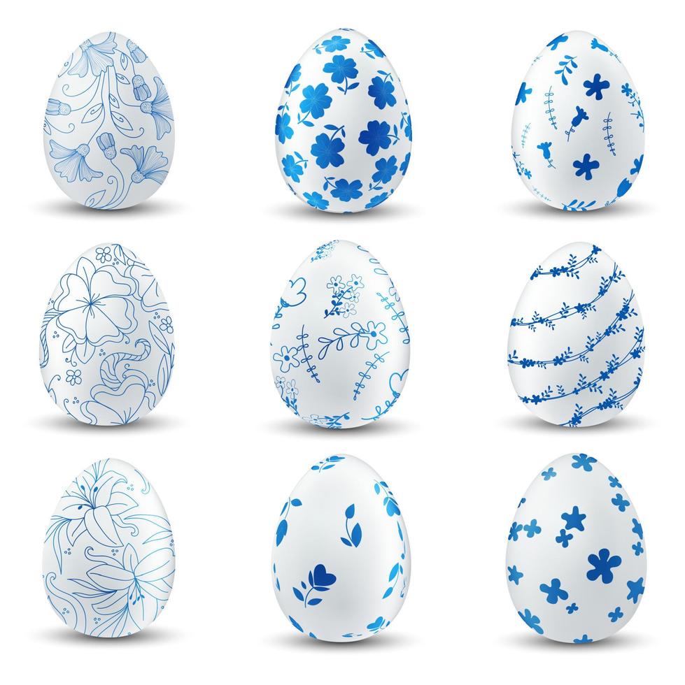 uova di Pasqua isolate su sfondo bianco vettore