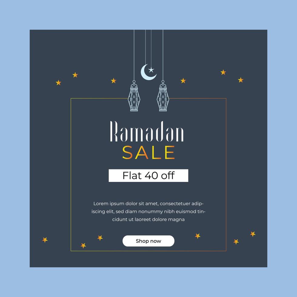 ramadan kareem post sui social media e vendita di offerte creative vettore