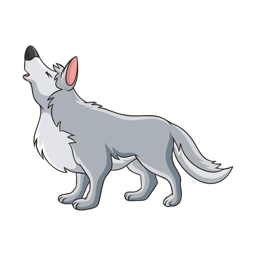 fumetto illustrazione ruggito del lupo vettore