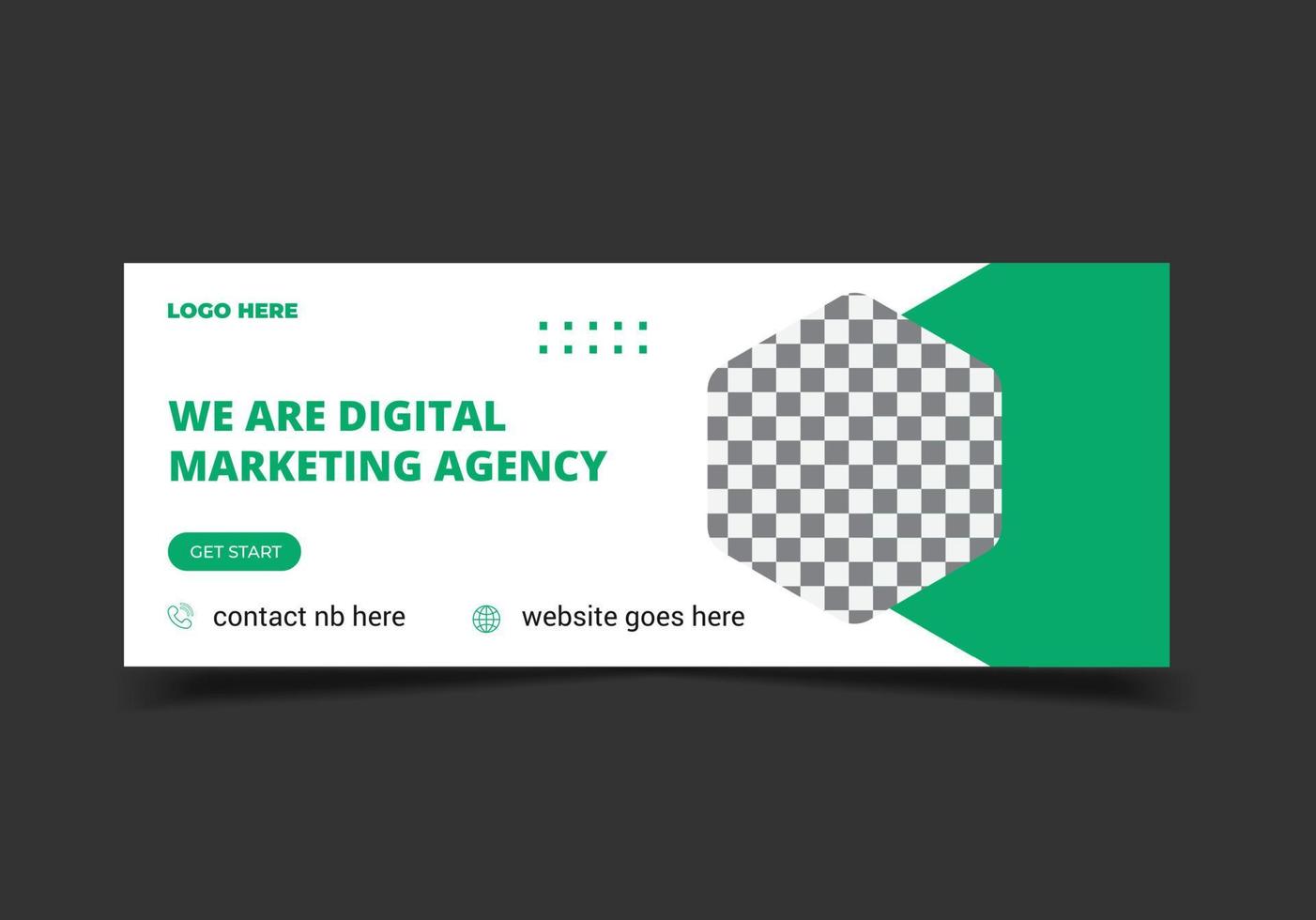 modello di copertina del design dei social media dell'agenzia di marketing digitale, modello di banner web, design astratto di banner per annunci, volantino vettore