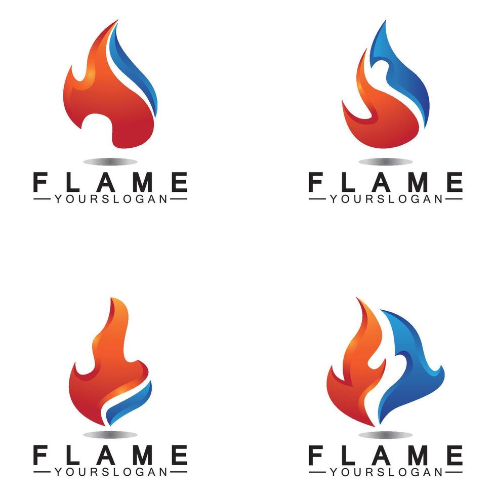 modello di progettazione di vettore dell'icona di logo della fiamma del fuoco