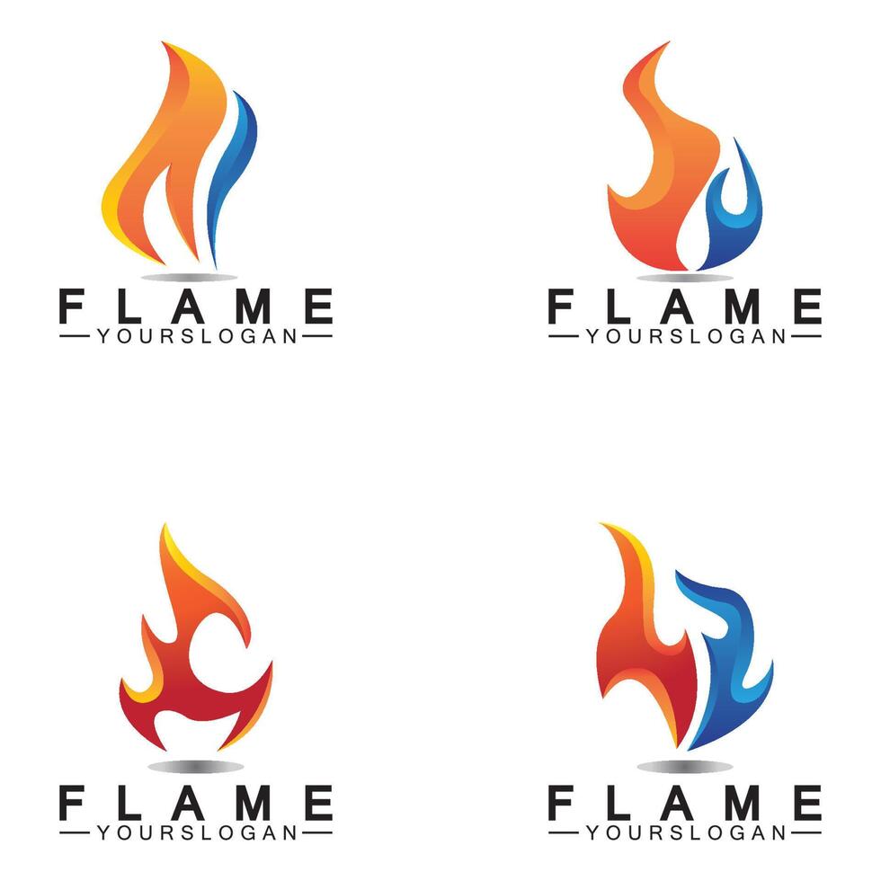 modello di progettazione di vettore dell'icona di logo della fiamma del fuoco