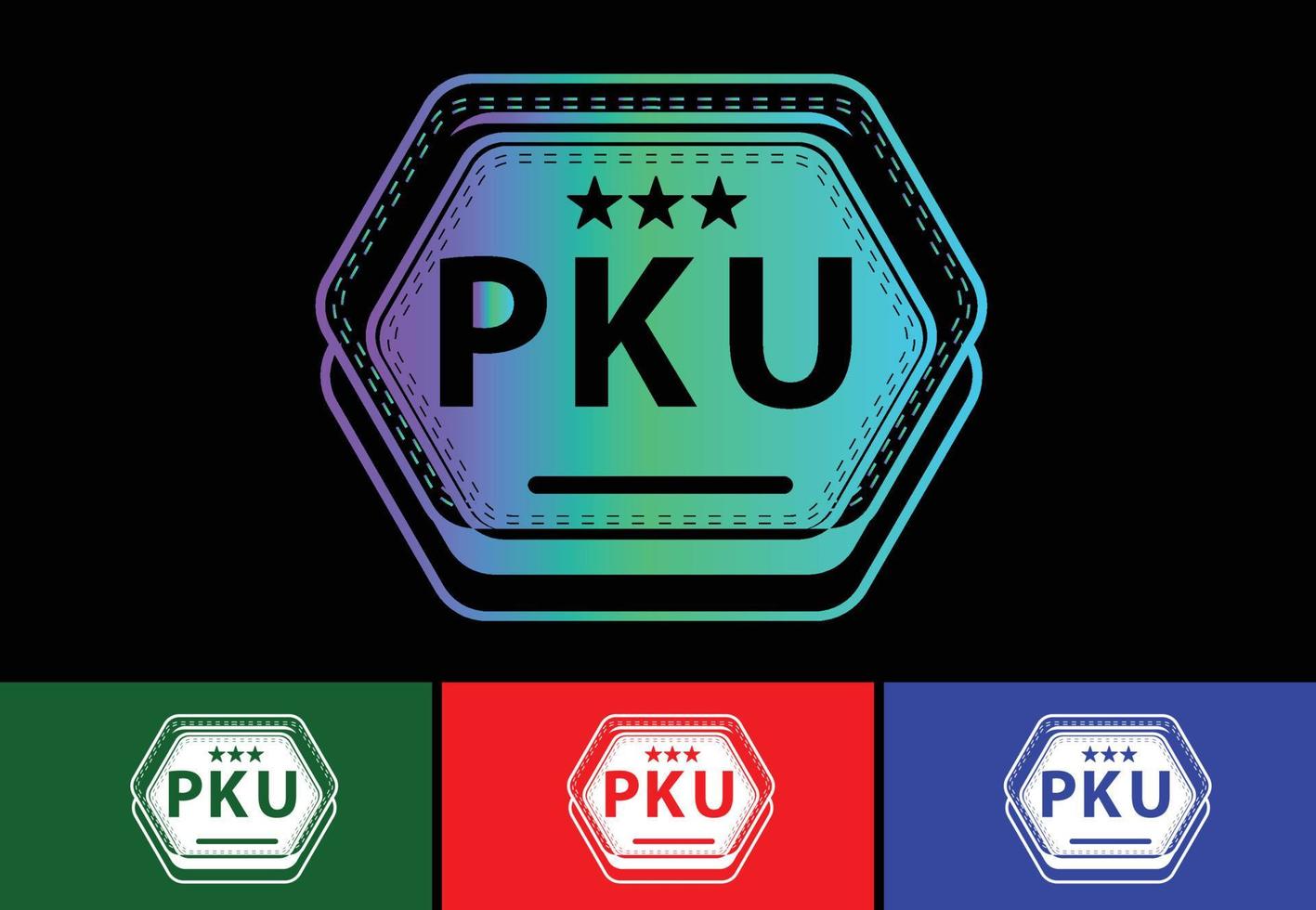 pku lettera nuovo logo e modello di progettazione icona vettore