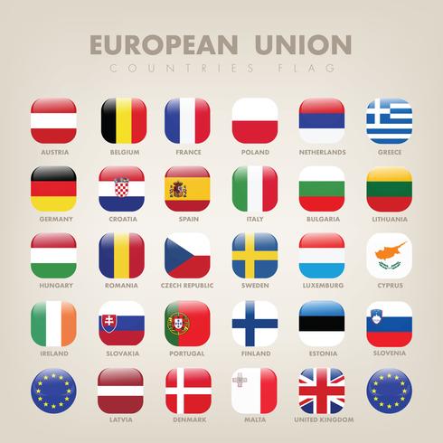 Insiemi del vettore della bandiera di paesi dell&#39;Unione Europea