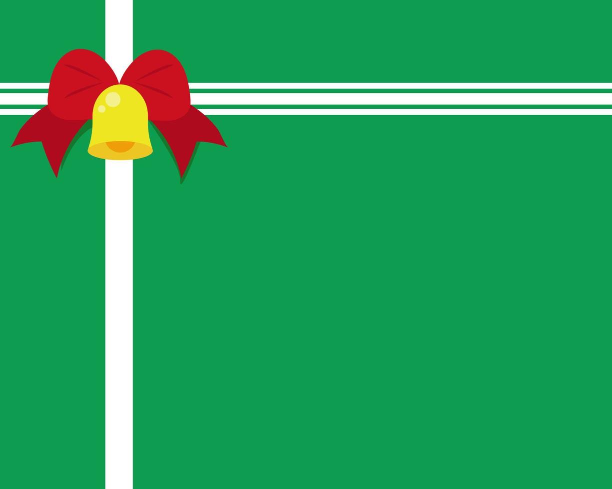 campane decorative natalizie con fiocco regalo rosso e nastro bianco avvolto attorno a un rettangolo come un regalo. stile vettoriale cartone animato per il tuo design.