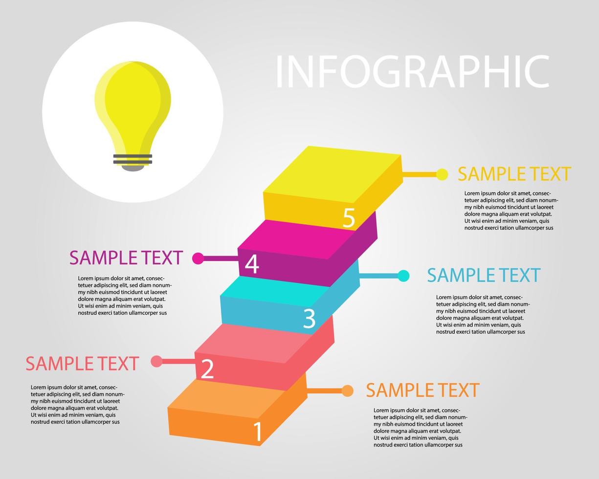 infografica 5 passaggi o sequenza temporale per la progettazione del tuo business. vettore