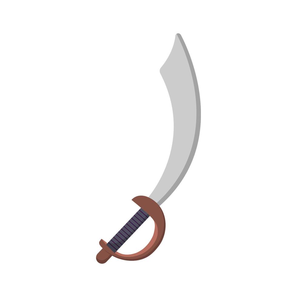 illustrazione piatta della spada dei pirati. elemento di design icona pulita su sfondo bianco isolato vettore