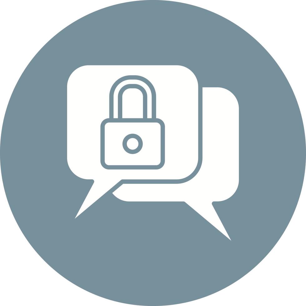 icona del glifo di sicurezza della chat vettore