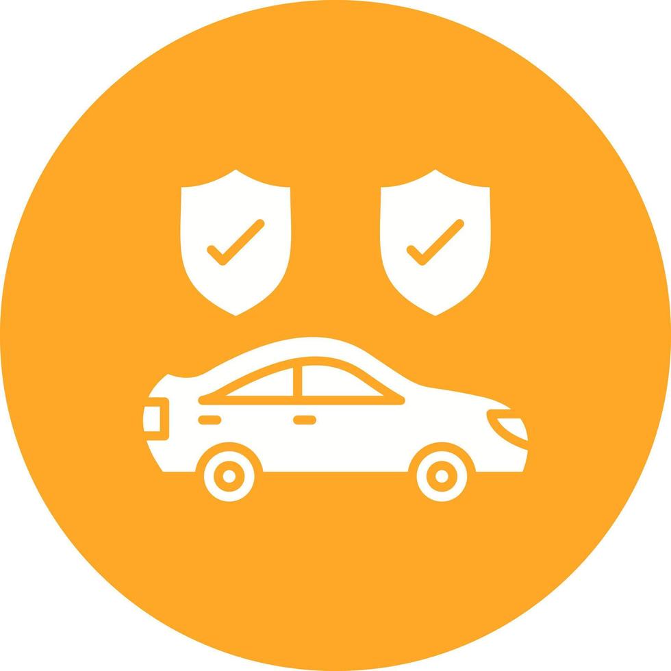 icona del glifo di sicurezza dell'auto vettore