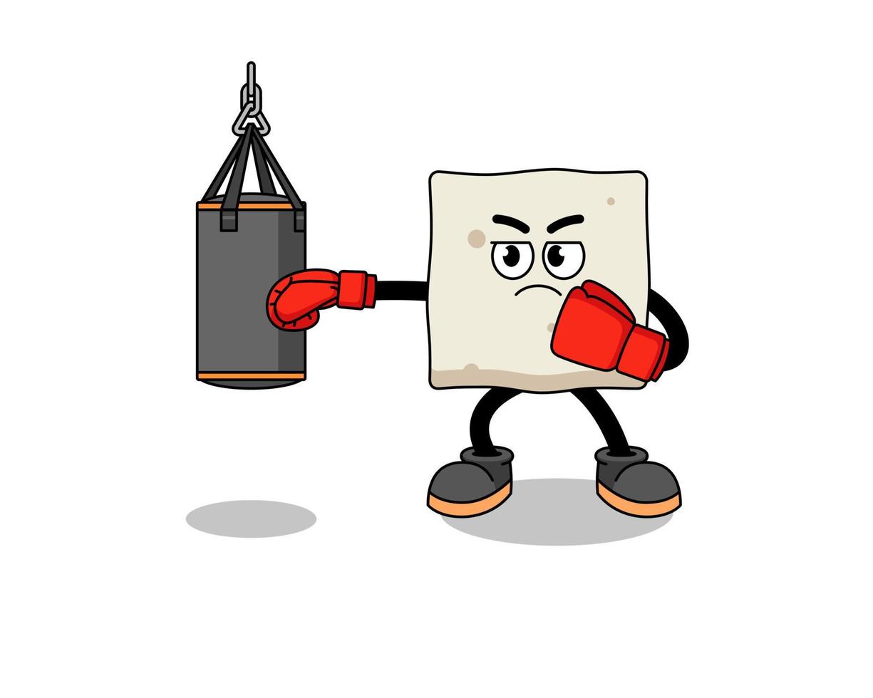 illustrazione del boxer di tofu vettore