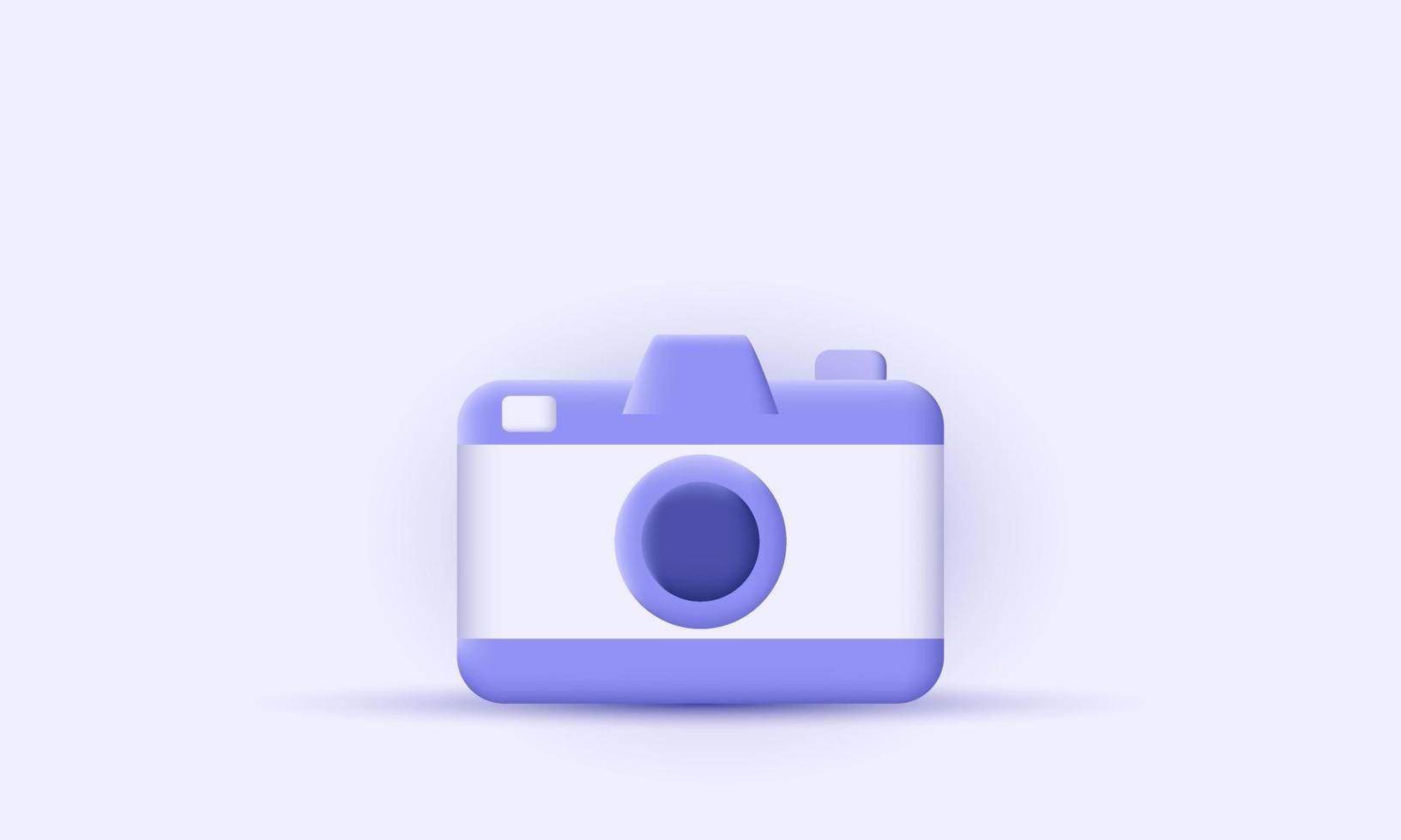 icona del vettore del pulsante dell'obiettivo della fotocamera della foto 3d realistico