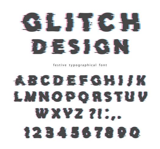 Progettazione di font glitch vettore