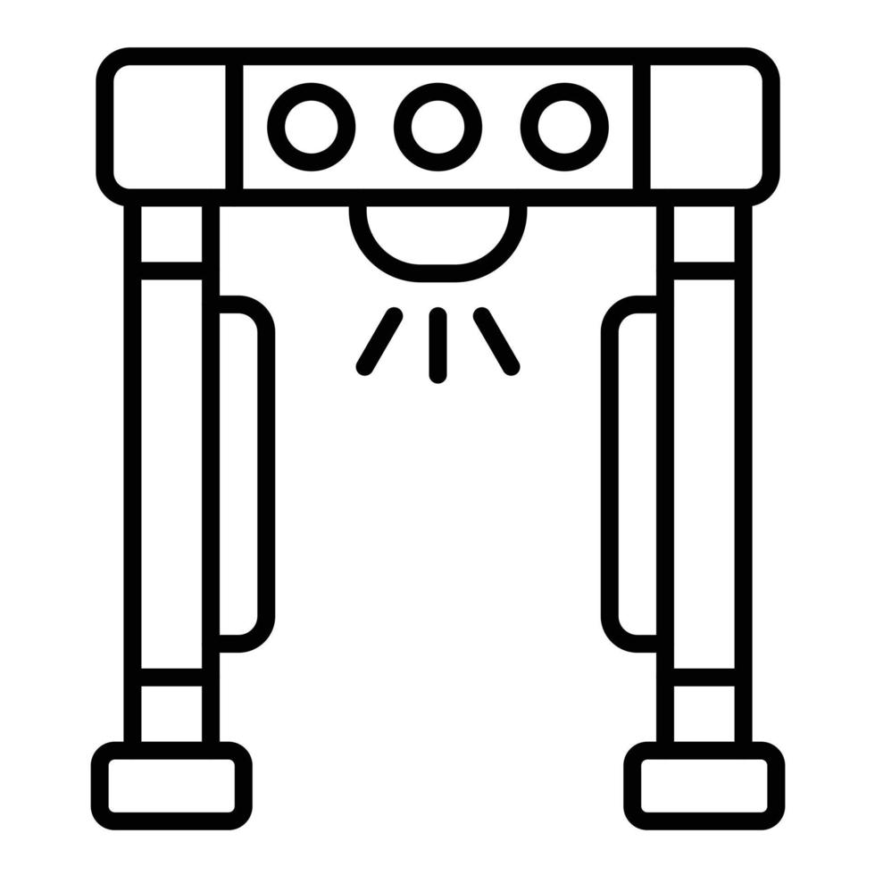 icona della linea di metal detector vettore