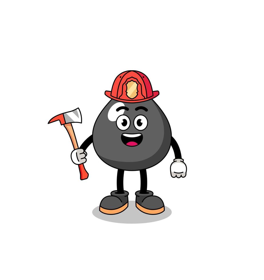 mascotte del fumetto del vigile del fuoco dell'olio vettore