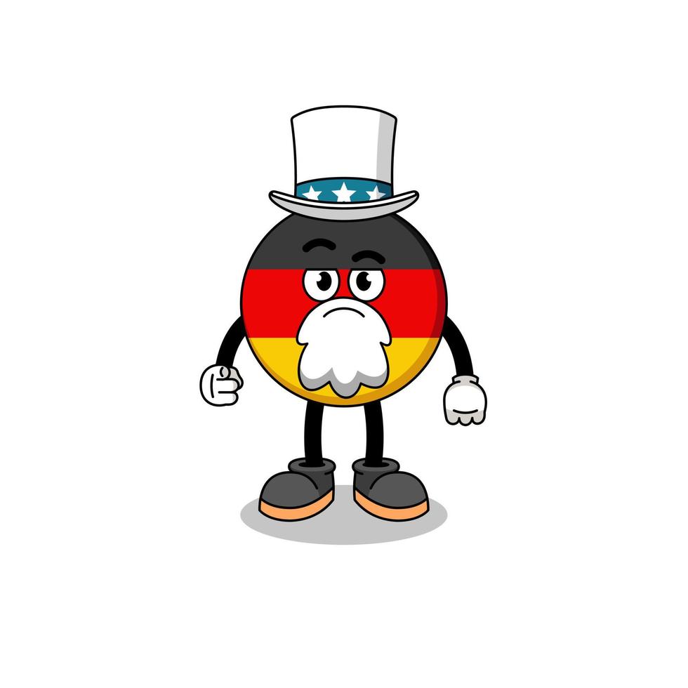 illustrazione del fumetto della bandiera della germania con il gesto di ti voglio vettore